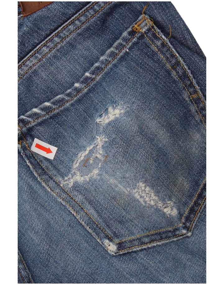 Massimo Dutti Vaqueros Rectos Desgastados para Hombre EU 42 Large W32 L29 Azul