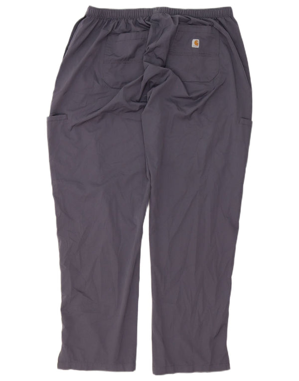 Carhartt Mens Petite Pantalones Cargo Rectos Grande W34 L28 Poliéster Gris