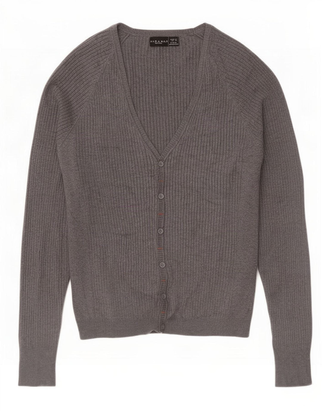 Zara Hombre Jersey Cárdigan Viscosa Gris Medio