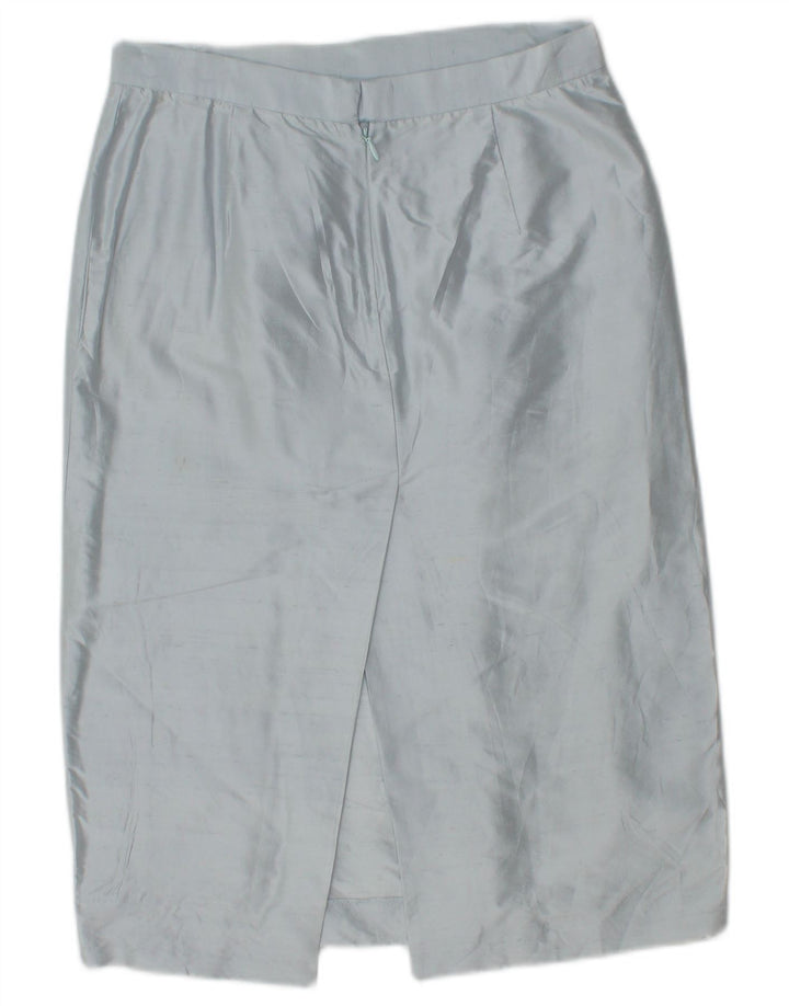 Alberto Biani Conjunto de falda de 2 piezas con 3 botones para mujer IT 42 Medium W26 Seda azul