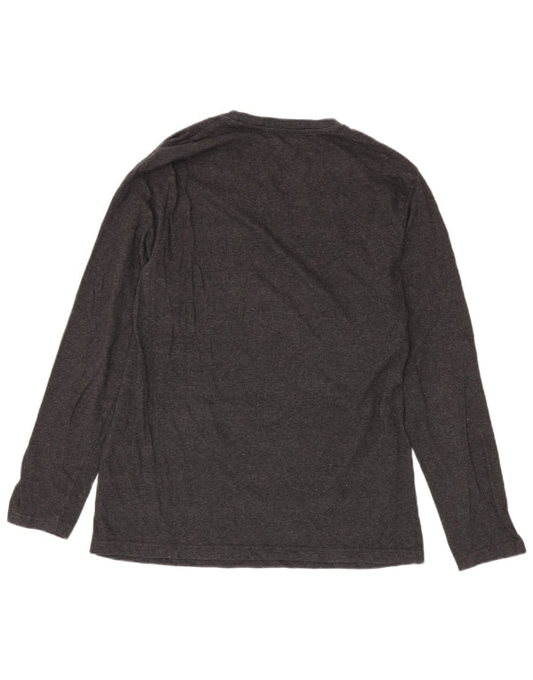 Reebok Hombre Graphic Top Manga Larga Algodón Gris Medio