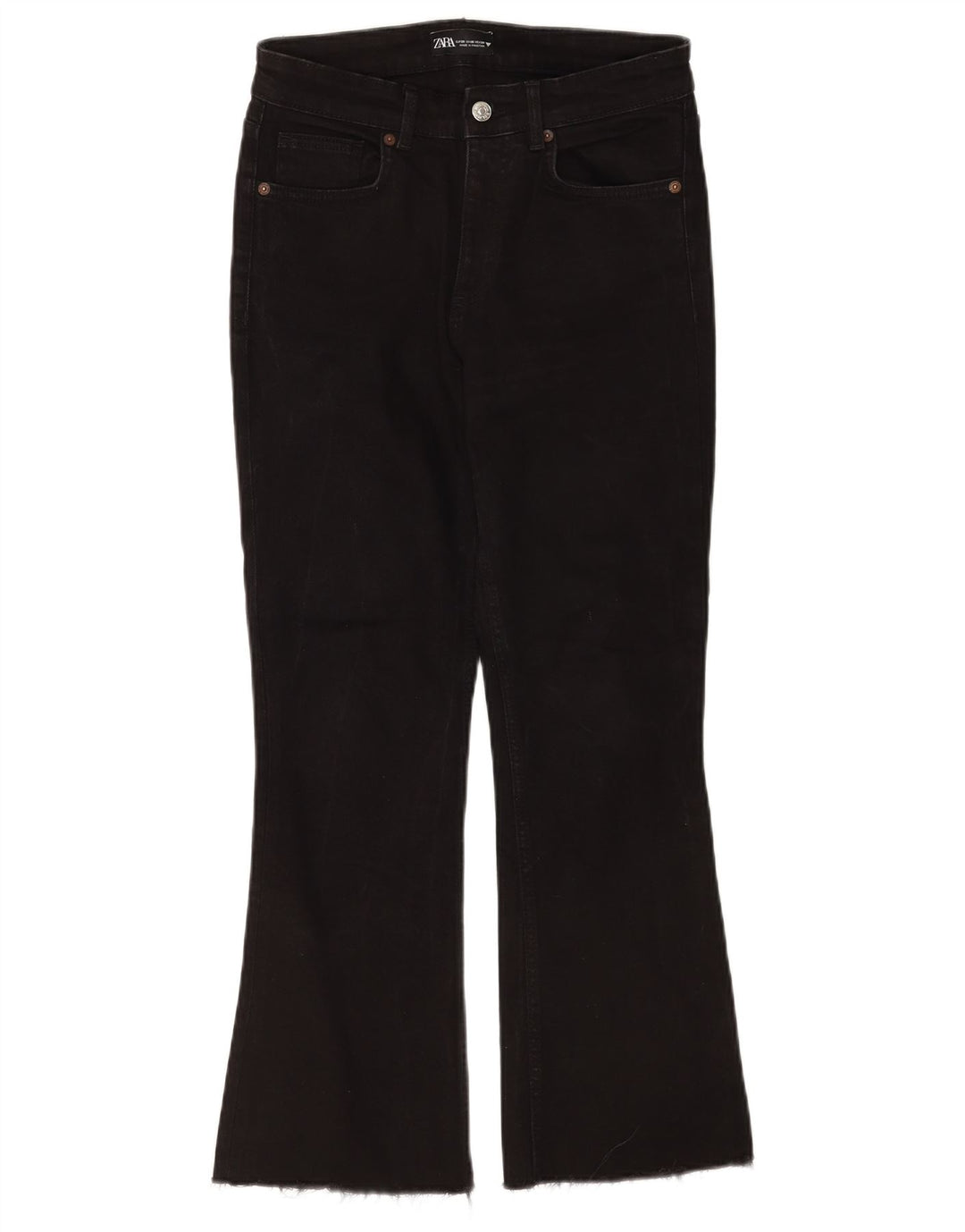 Zara Jeans Acampanados Para Mujer EU 38 Small W28 L26 Algodón Negro