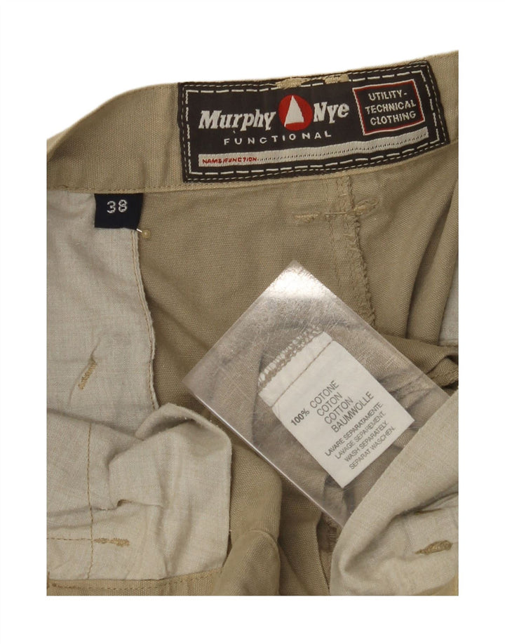 MURPHY & NYE Pantalones cortos cargo para hombre W38 XL Algodón beige