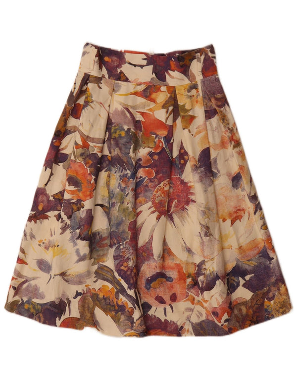 Zara Mujer Falda Acampanada Plisada De Cintura Alta Pequeña W26 Floral Multicolor
