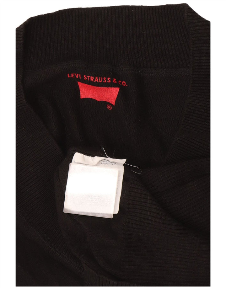 Levi's Suéter tipo jersey con cuello en V para mujer UK 12 Mediano Algodón negro
