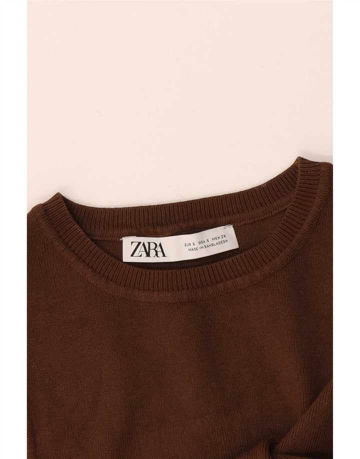 Zara Mujer Crop Vest Top UK 8 Small Marrón
