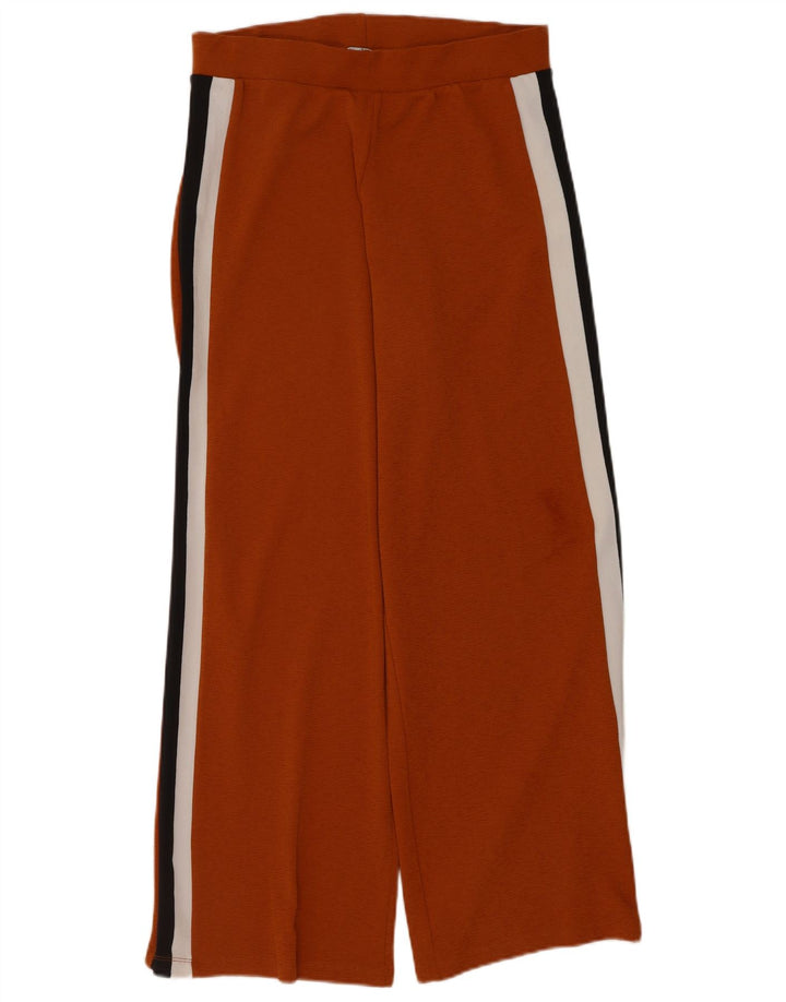 Zara Mujer Pantalones De Chándal UK 44 Grande Naranja Colorblock Poliéster