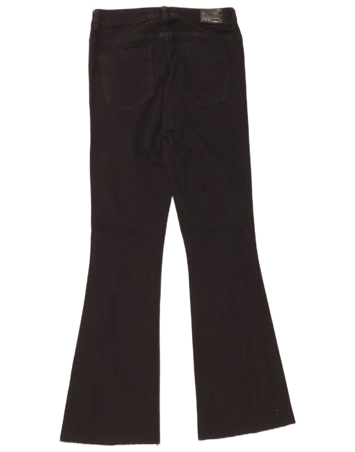 Zara Jeans Acampanados Para Mujer EU 38 Small W28 L31 Algodón Negro