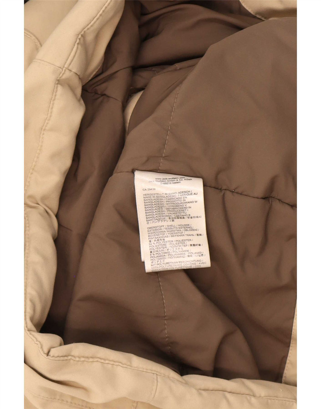 Jack Wolfskin Parka con capucha para mujer UK 44 Poliéster beige medio