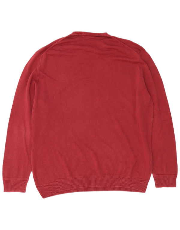 Massimo Dutti Jersey Cuello Redondo Hombre 2XL Algodón Burdeos