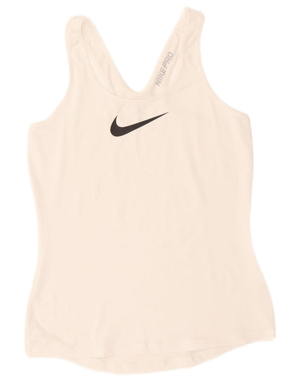 Nike Dri Fit Graphic - Camiseta sin mangas para mujer, talla 40, color blanco