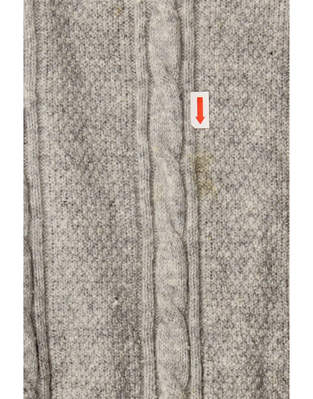 Crew Clothing Suéter tipo jersey con cuello y cremallera para hombre, lana de cordero gris grande