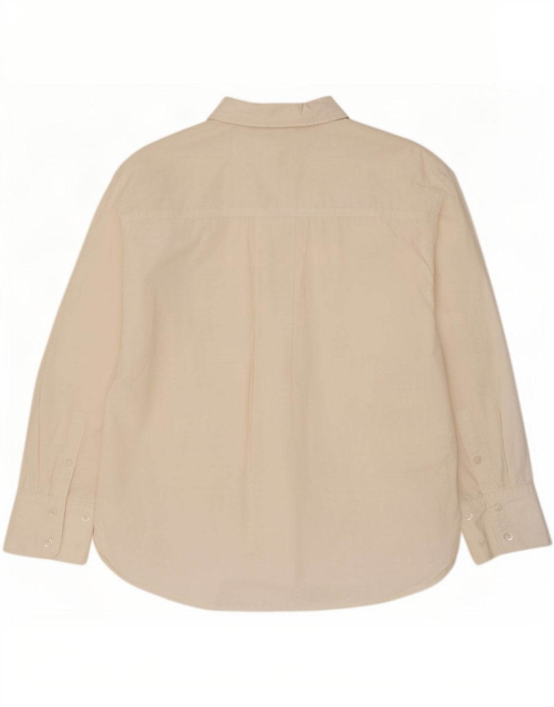 Zara Mujer Camisa Extragrande UK 44 Mediana Algodón Blanco