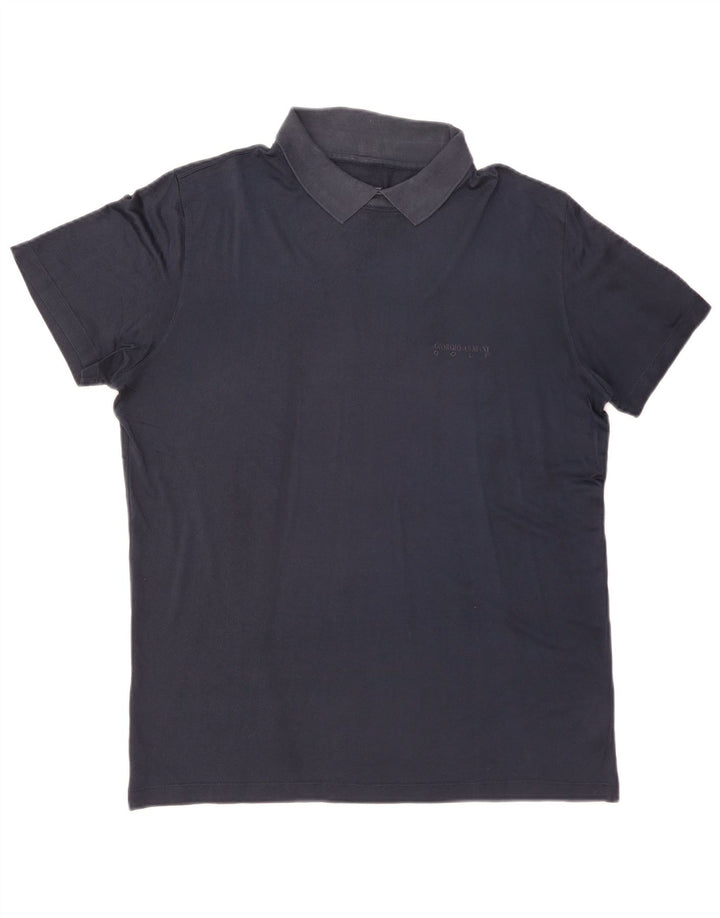 GIORGIO ARMANI Polo Hombre IT 50 Medio Seda Azul Marino