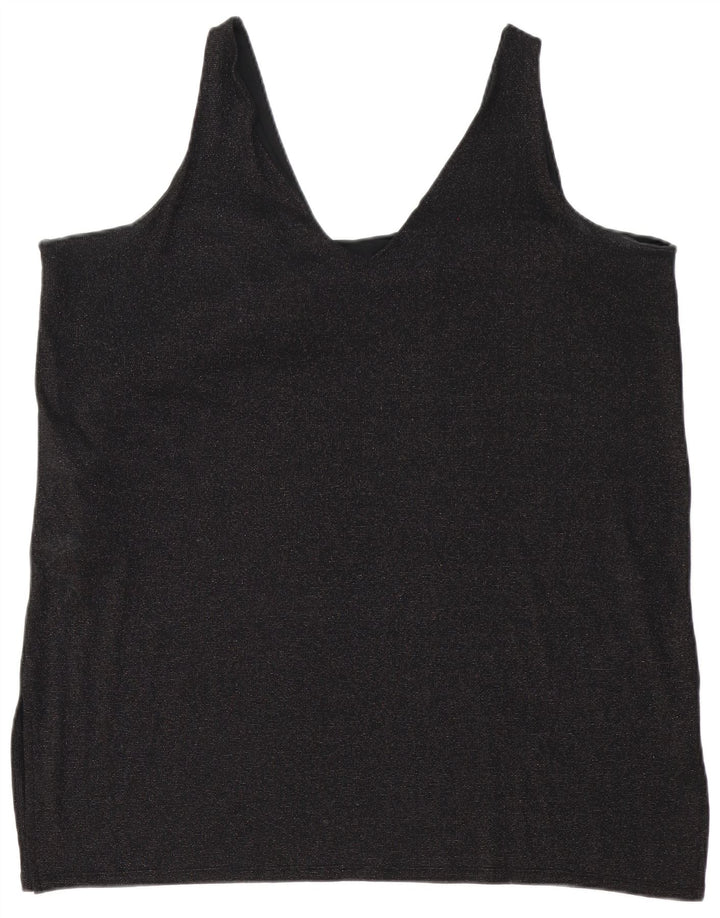 Marks & Spencer Vestido túnica sin mangas para mujer UK 24 4XL Poliéster negro