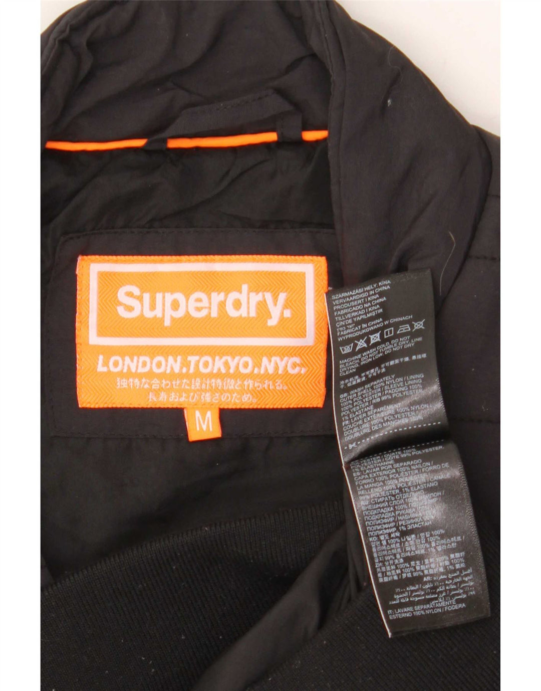 Superdry Chaqueta acolchada para hombre ES 38 Mediana Nylon negro