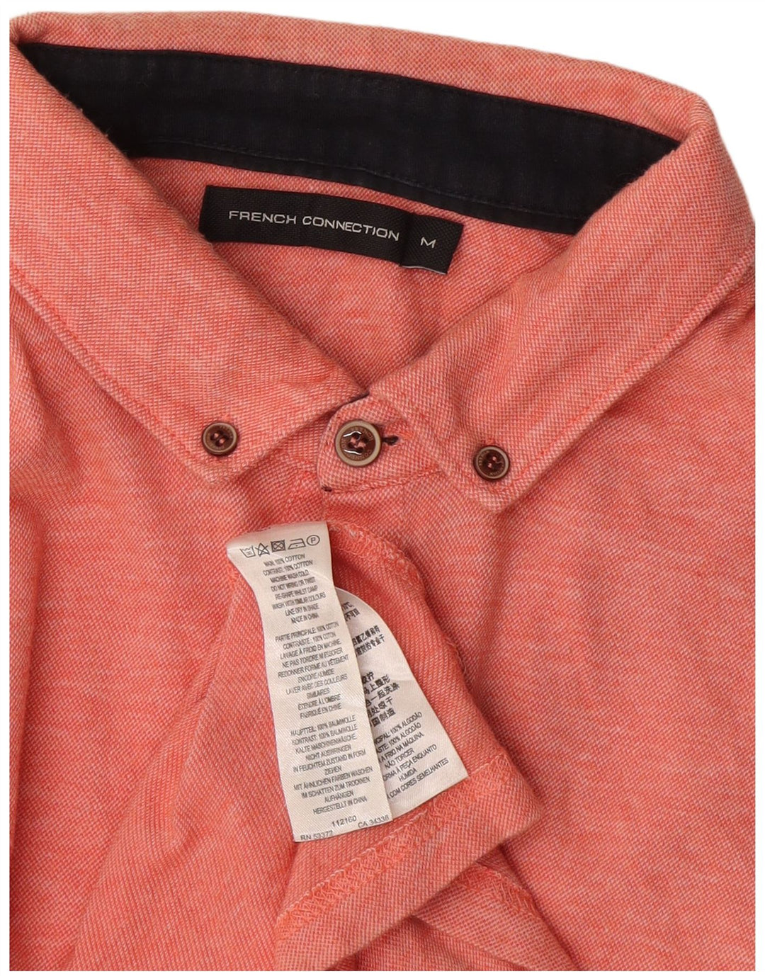 Polo de hombre de French Connection de algodón moteado en rosa medio