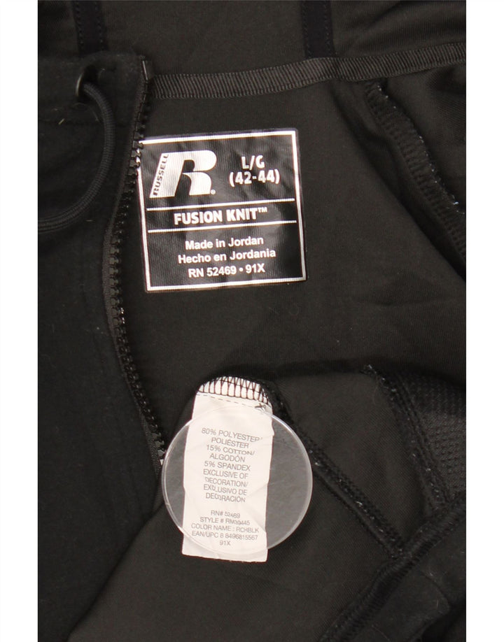 RUSSELL ATHLETIC Sudadera con capucha y cremallera para hombre UK 42/44 Grande Poliéster negro