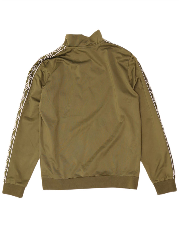 Umbro Hombre Graphic Zip Neck Sudadera Jumper Small Caqui Poliéster