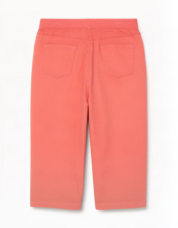 Marks & Spencer Pantalones Capri para Mujer UK 18 XL W38 L20 Lino Rosa