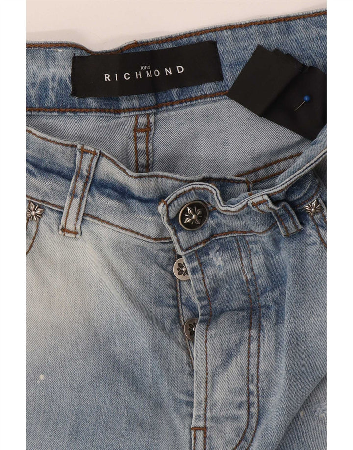 Richmond Vaqueros ajustados desgastados para hombre W32 L30 Azul