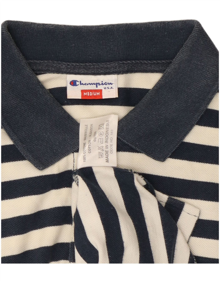 Champion Polo Para Hombre De Algodón A Rayas Azul Marino Medio
