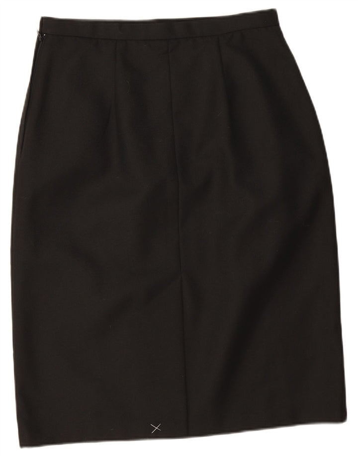 Falda lápiz vintage para mujer Reino Unido 14 Mediana W28 Poliéster negro