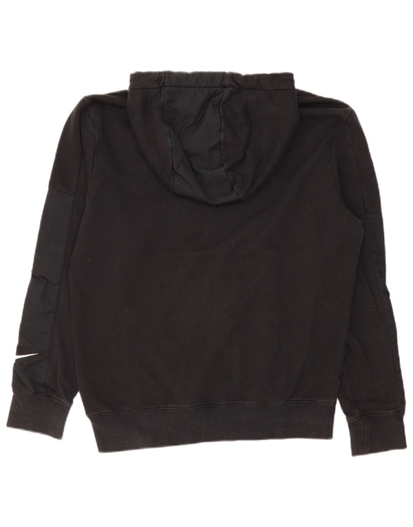 Nike Sudadera con capucha gráfica para hombre, talla pequeña, algodón negro