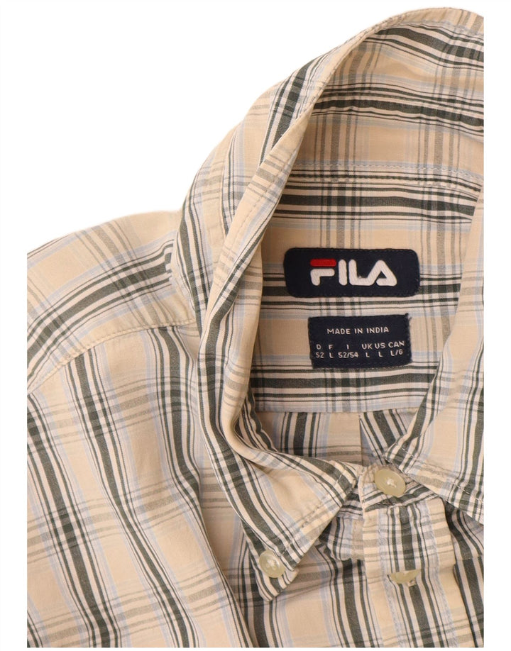 Camisa Fila Hombre Grande Algodón Beige