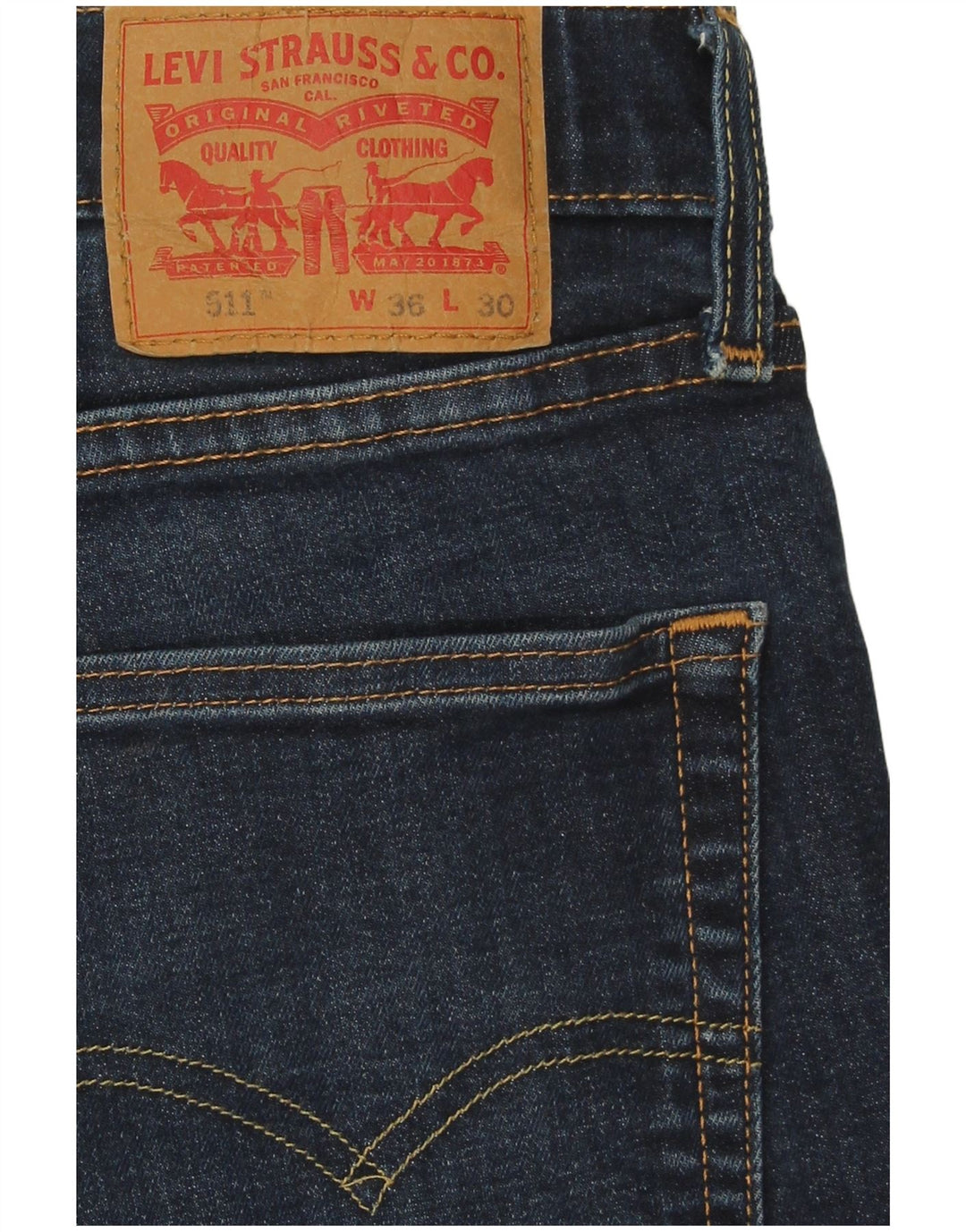 Levi's Hombre 511 Slim Jeans W36 L30 Algodón Azul Marino