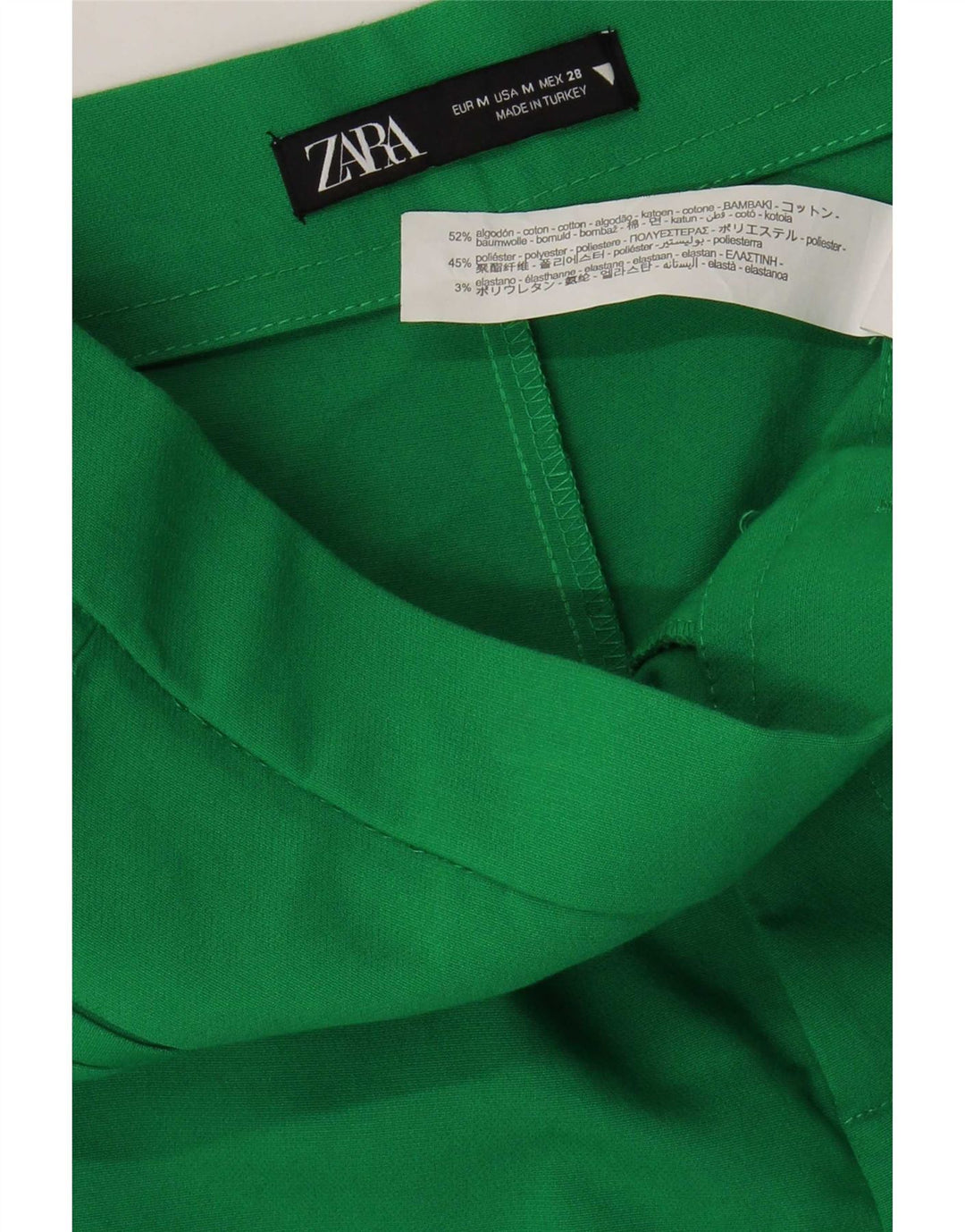 Zara Mujer Pantalón Corto Bootcut Mediano W28 L25 Algodón Verde