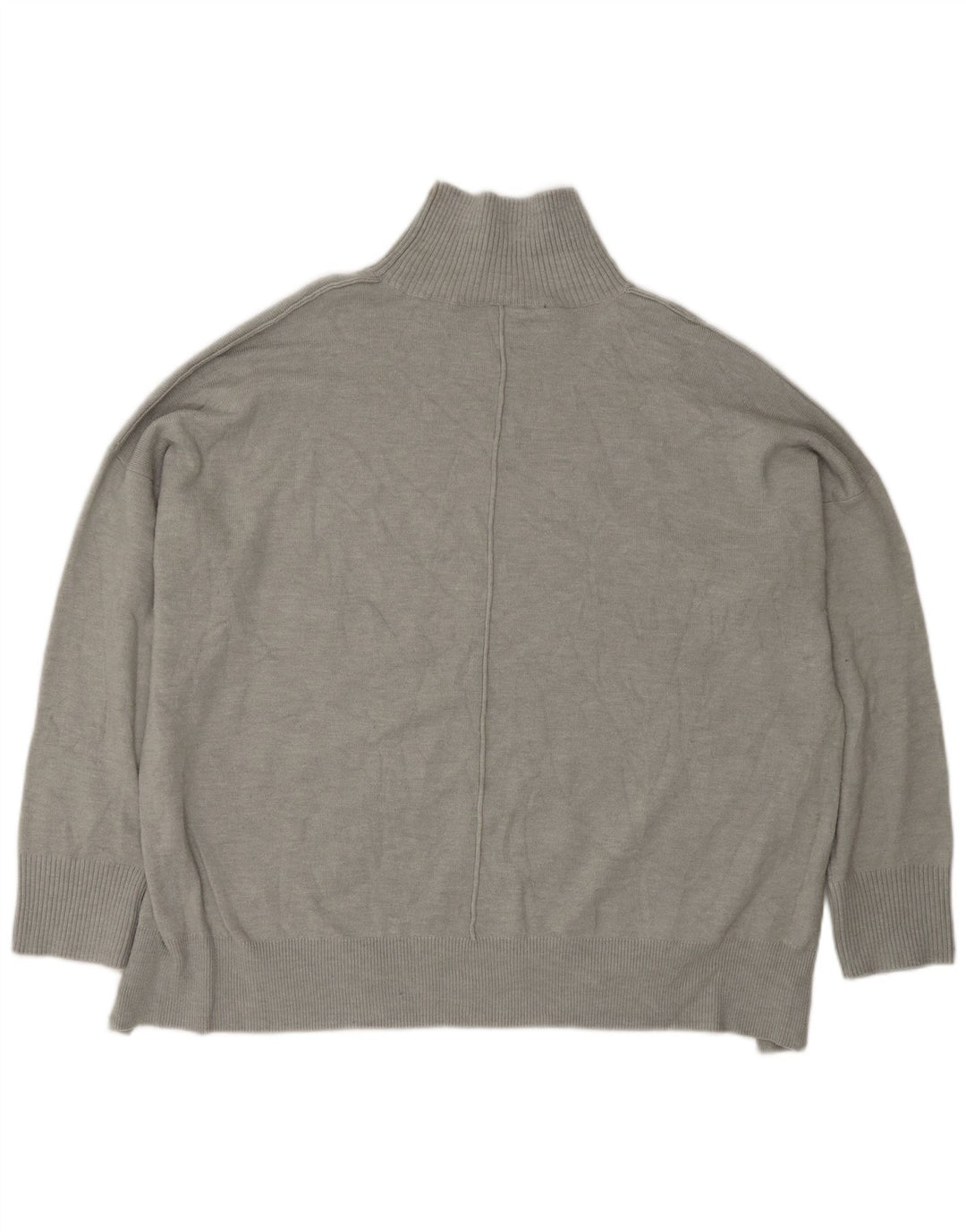 French Connection Suéter tipo jersey con cuello alto para mujer, talla 44, color gris medio