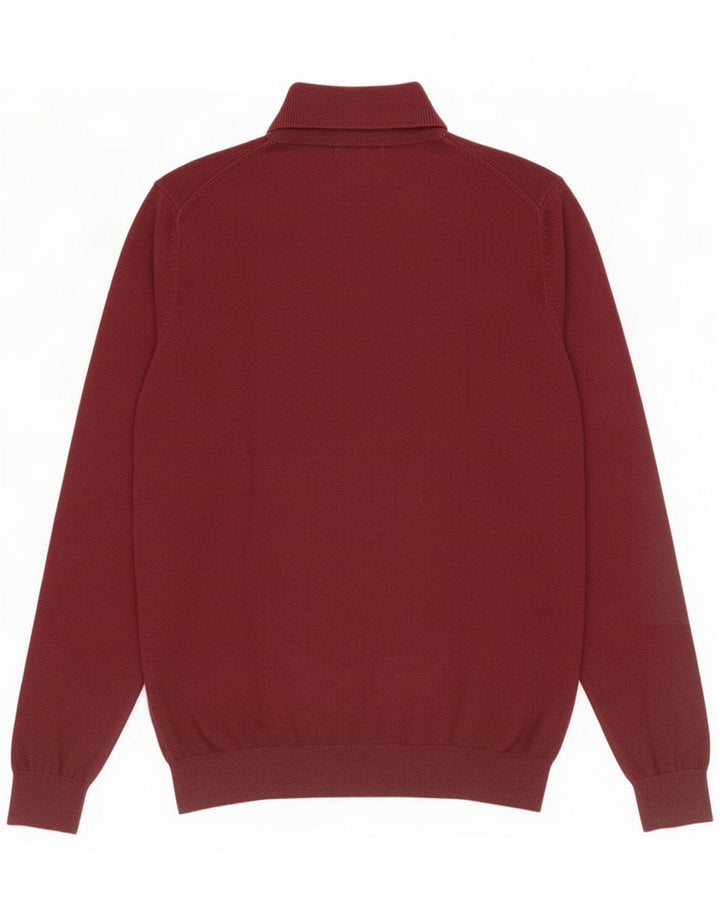 Jersey Massimo Dutti Hombre Cuello Vuelto Seda Burdeos Medio