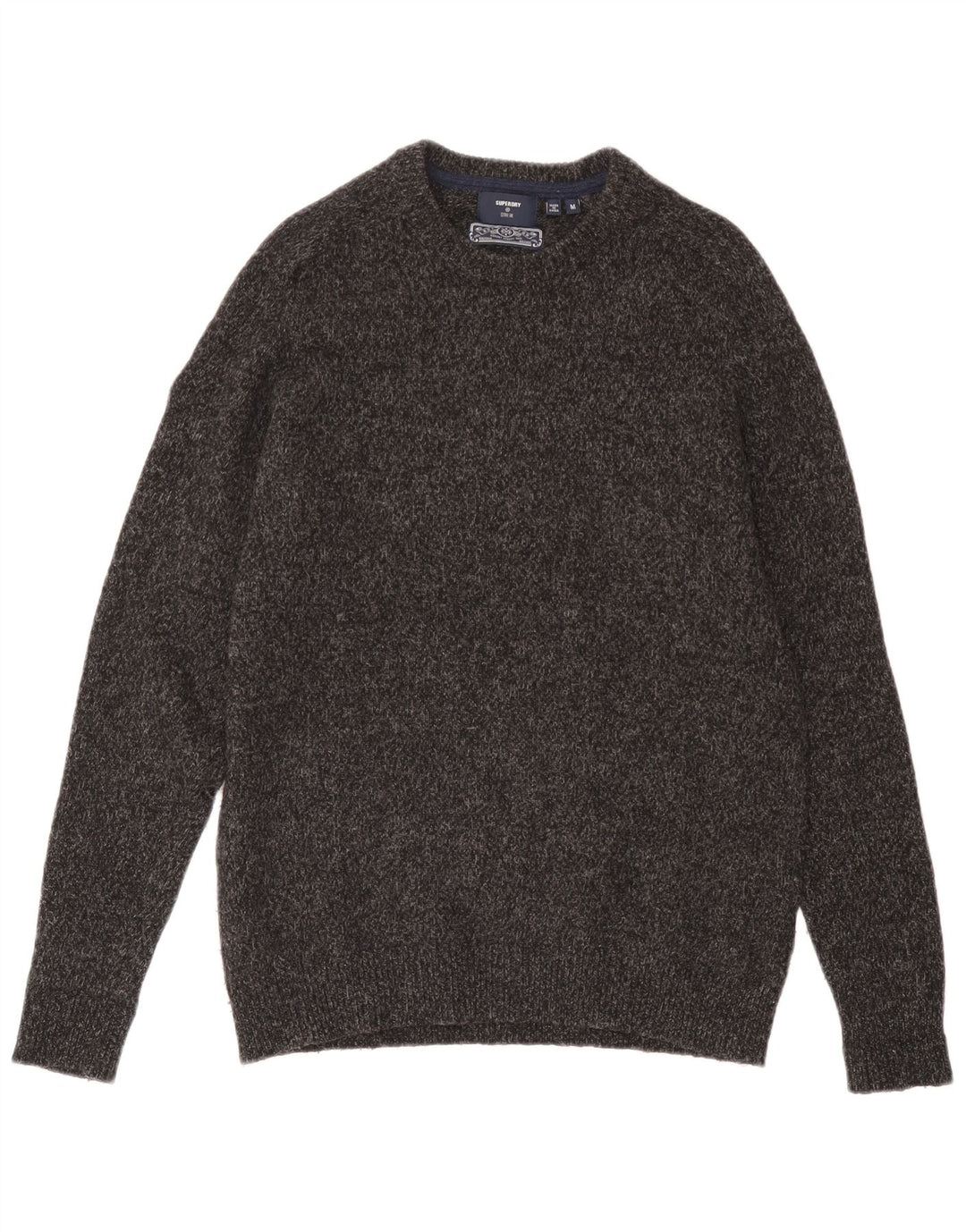 Superdry Jersey De Cuello Redondo De Lana Gris Medio Para Hombre