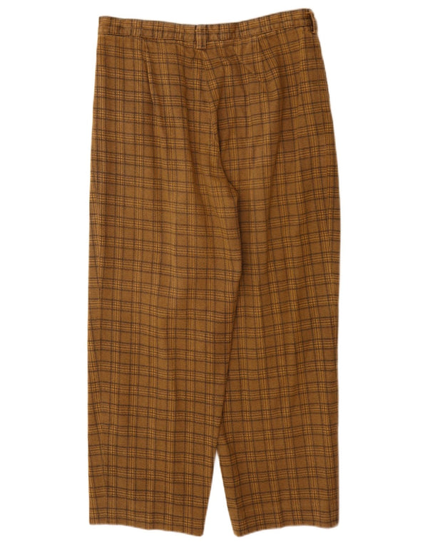 Vintage Hombres Pegged Traje Pantalones W30 L27 Marrón Check