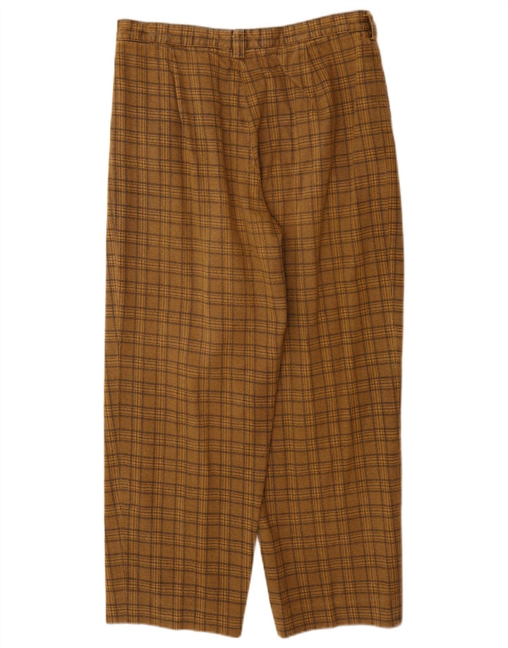 Vintage Hombres Pegged Traje Pantalones W30 L27 Marrón Check