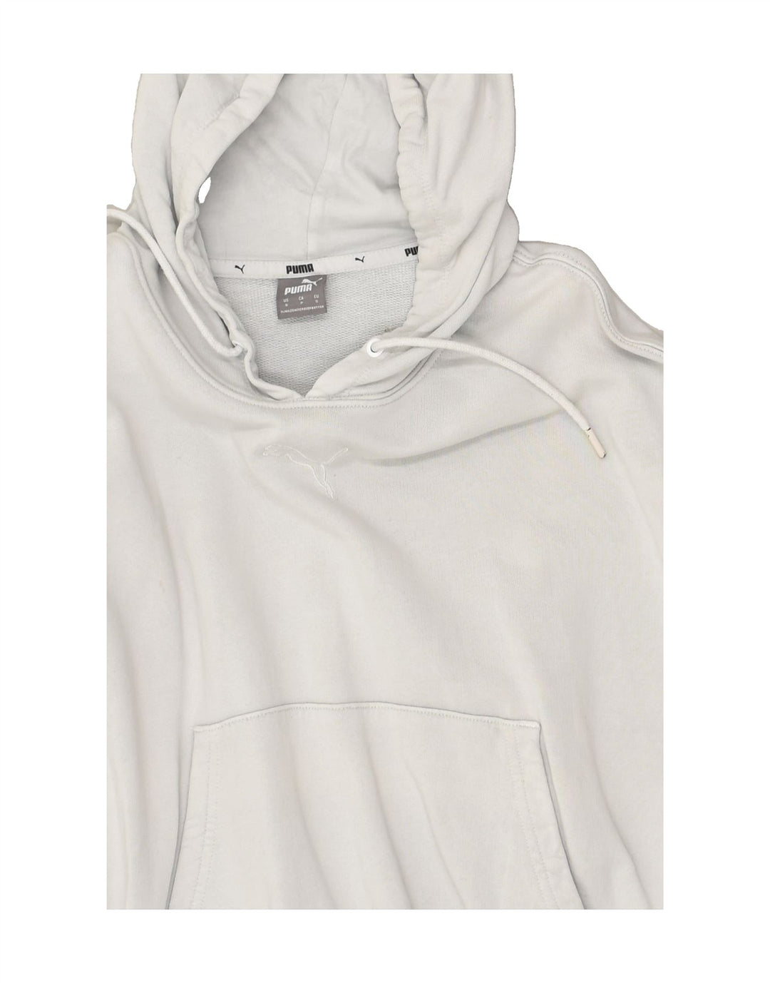 PUMA Womens Hoodie Jumper UK 10 Small Grey Cotton | Vintage Puma | Thrift | Second-Hand Puma | Used Clothing | Messina Hembry 