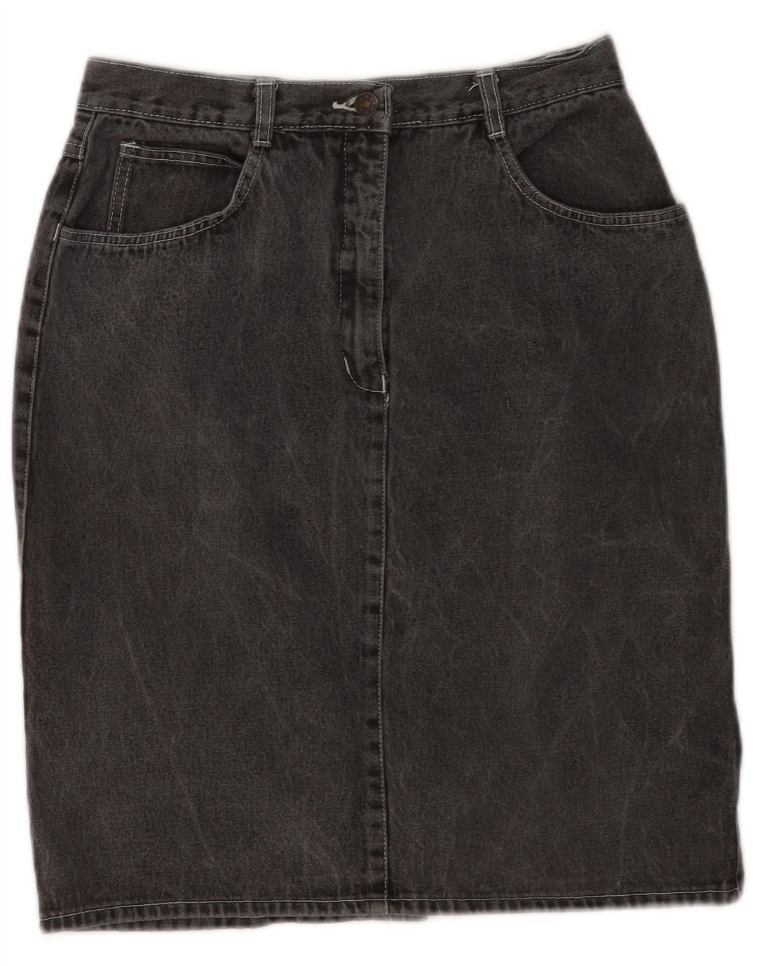 Falda vaquera vintage para mujer IT 42 Mediana W28 Algodón gris