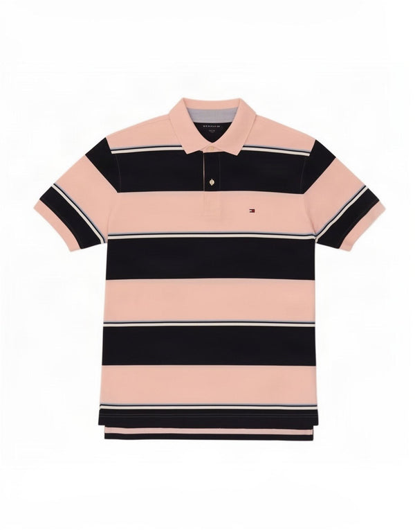 Polo Tommy Hilfiger para hombre de algodón a rayas rosa grande