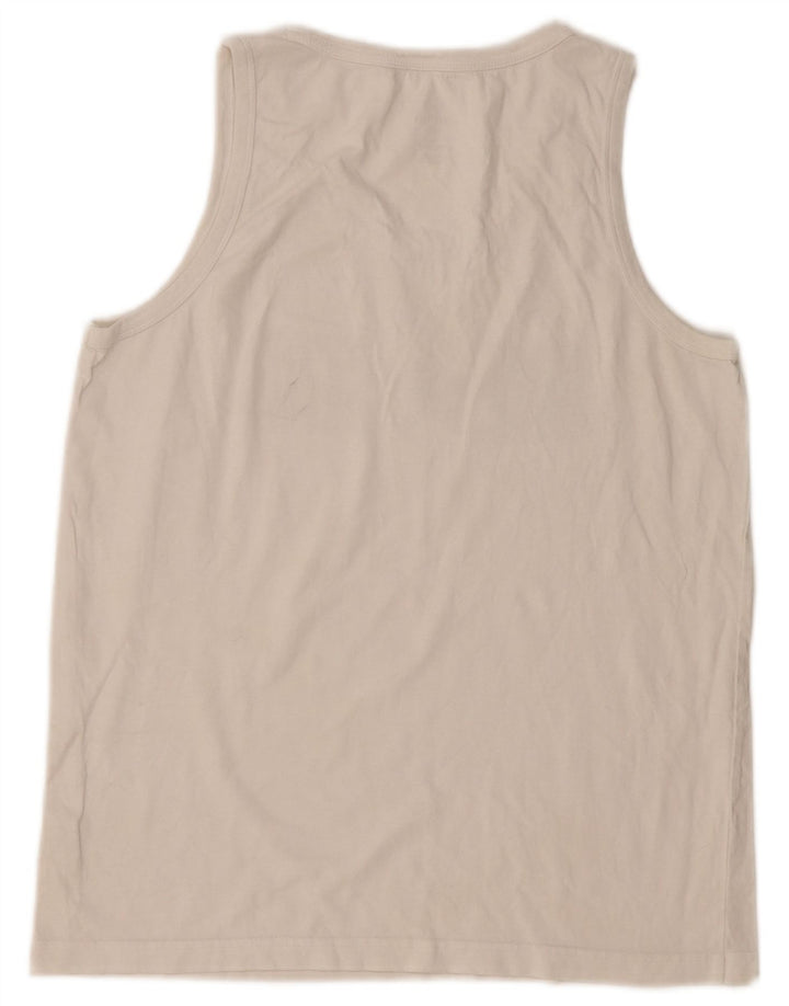 Converse Mujer Gráfico Chaleco Top UK 10 Pequeño Blanco