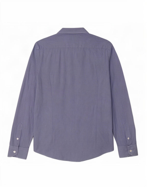 Camisa Massimo Dutti Hombre Talla 40 Mediana Azul Pata De Gallo