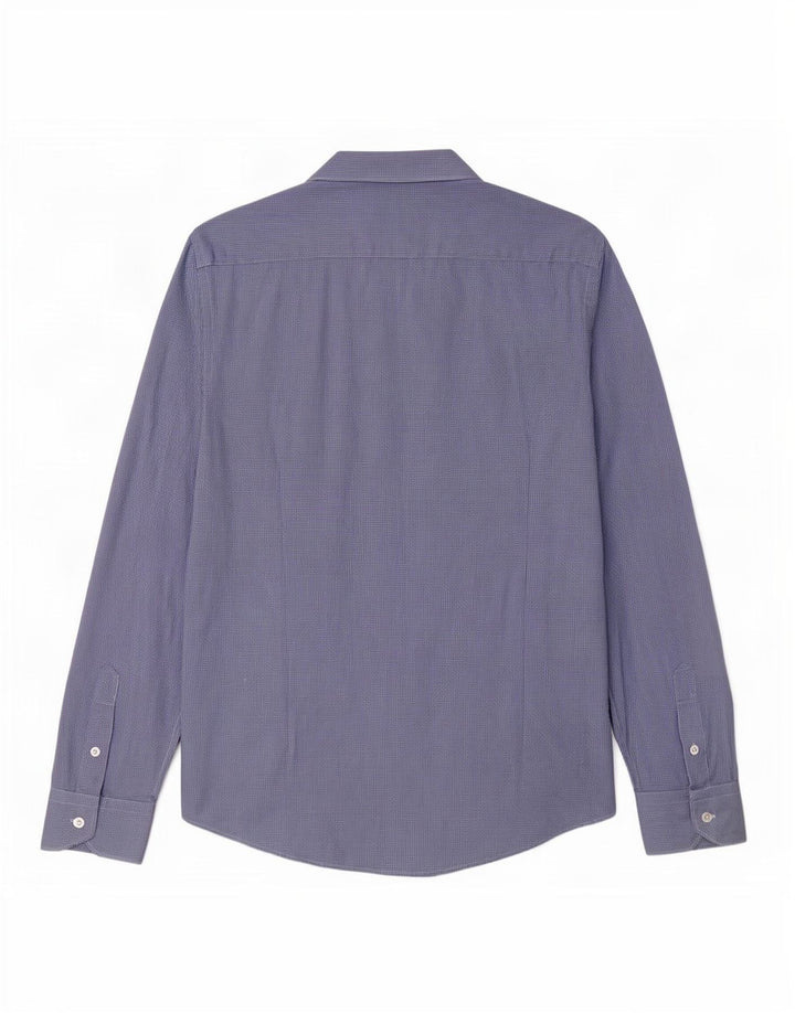 Camisa Massimo Dutti Hombre Talla 40 Mediana Azul Pata De Gallo
