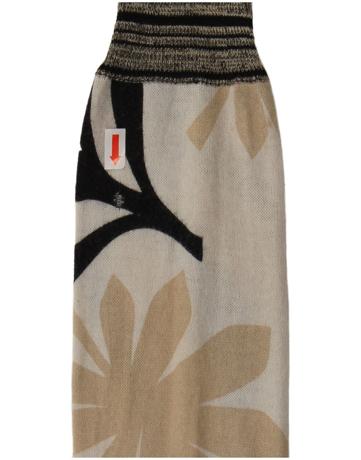 ICEBERG Suéter tipo cárdigan para mujer UK 6 XS Algodón floral blanco roto