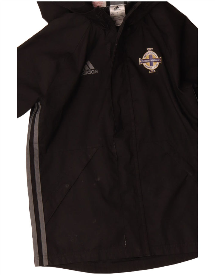 Adidas Chaqueta cortavientos con capucha para niños 9-10 años Negro Poliéster