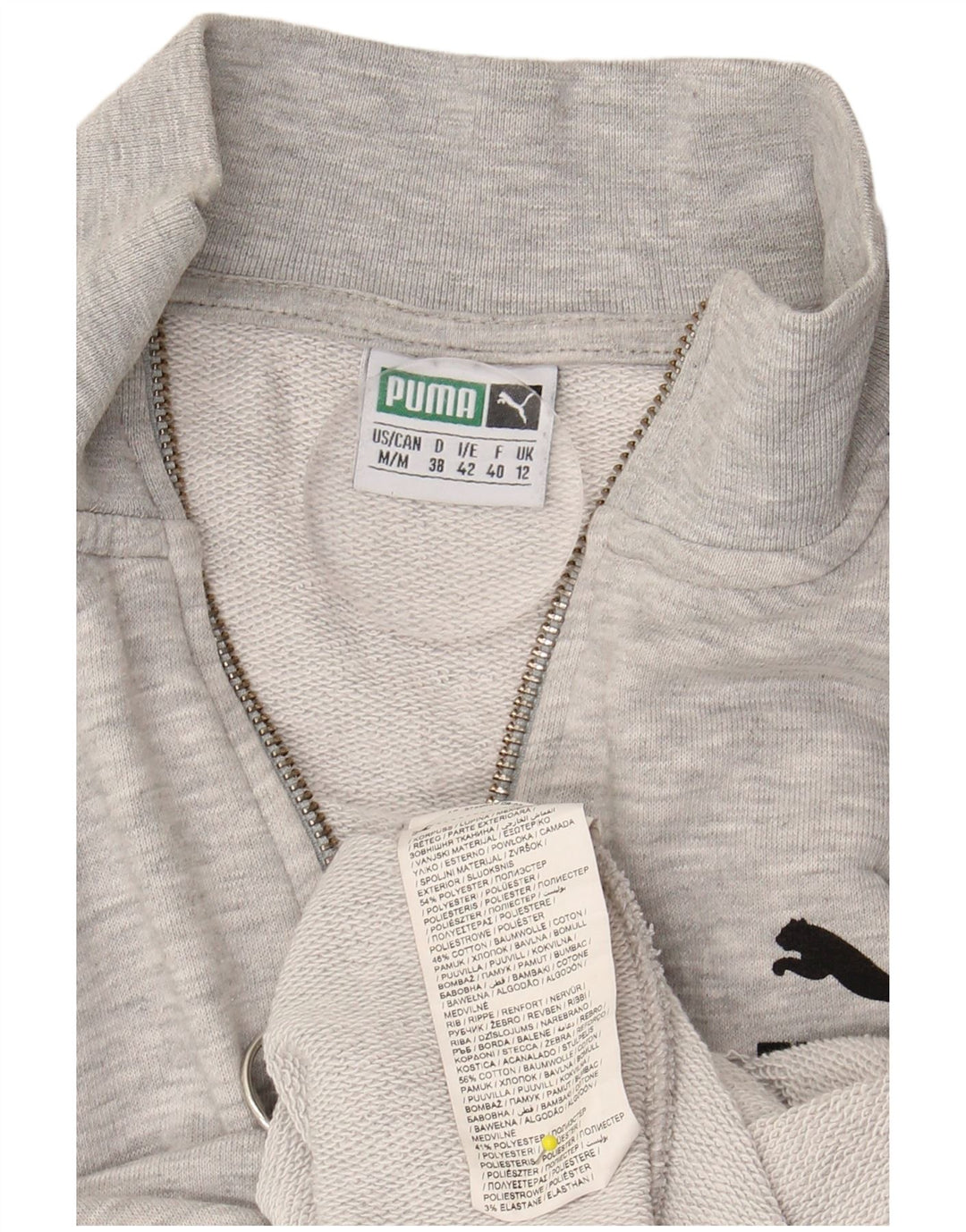 PUMA Sudadera corta para mujer, jersey, UK 12, color gris medio