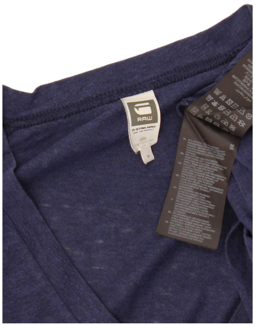 G-STAR Hombre Camiseta Top Medium Azul Marino Algodón