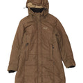 Jack Wolfskin Abrigo acolchado con capucha para mujer UK 46 Grande Poliéster marrón