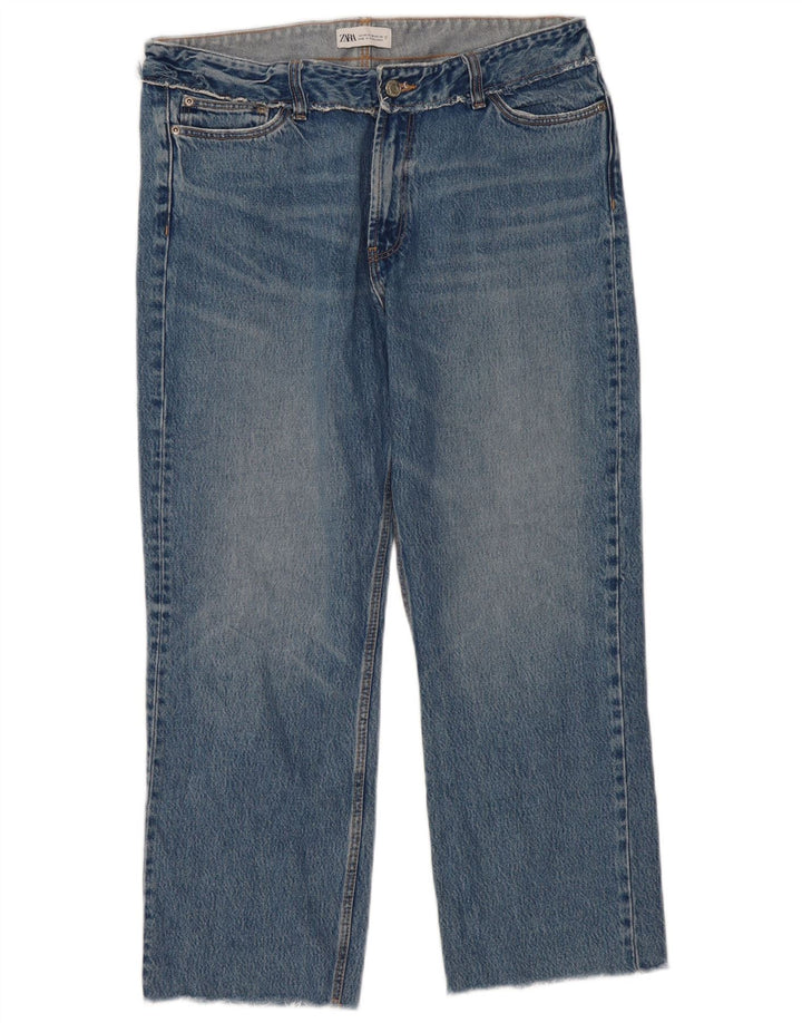 Zara Jeans Rectos Mujer EU 42 Large W32 L27 Azul
