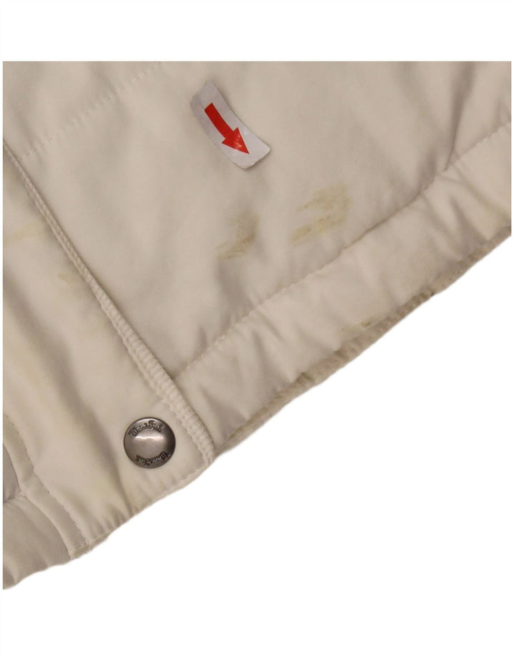 WEIRD FISH Chaleco acolchado para mujer UK 44 Grande Poliéster blanco