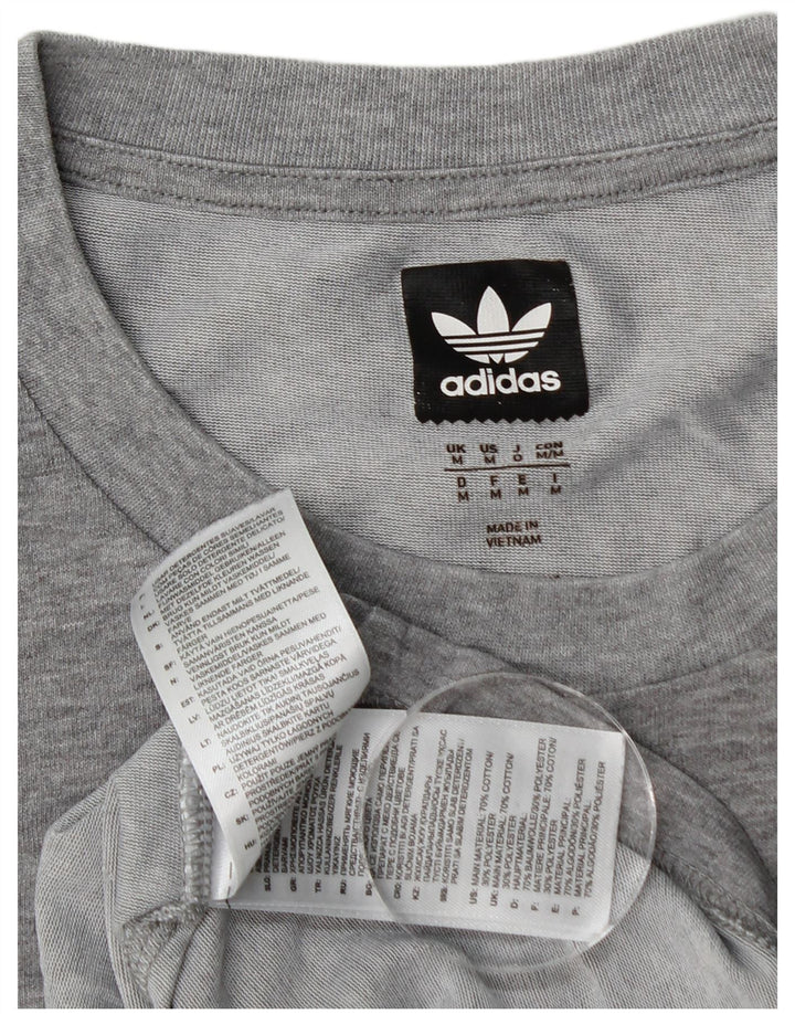 Camiseta Adidas Hombre Top Algodón Gris Medio
